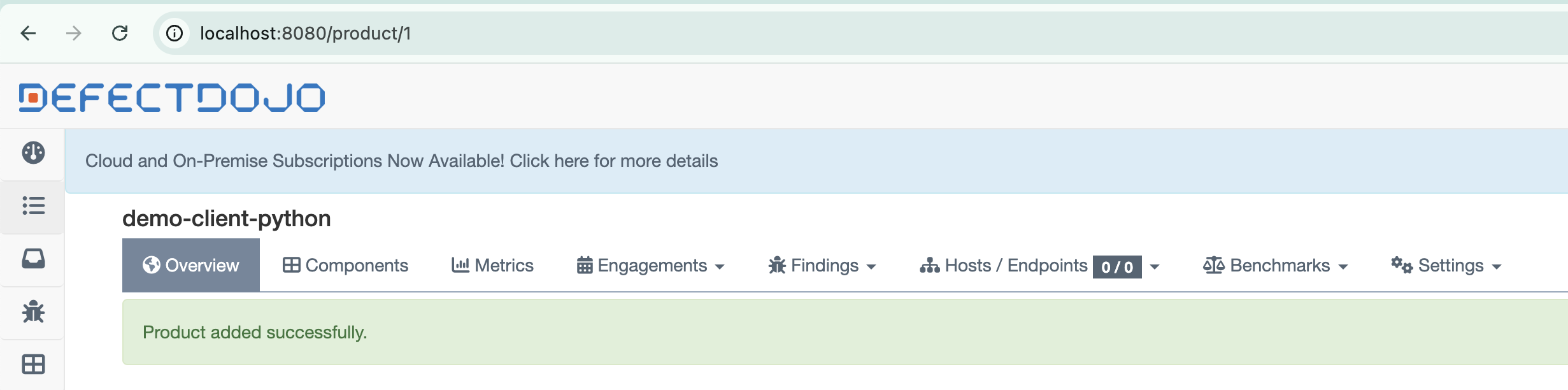 DefectDojo Observe Product ID